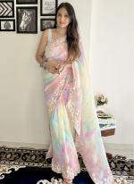 Faux Georgette Multi Colour Casual Wear Sequins Work Saree